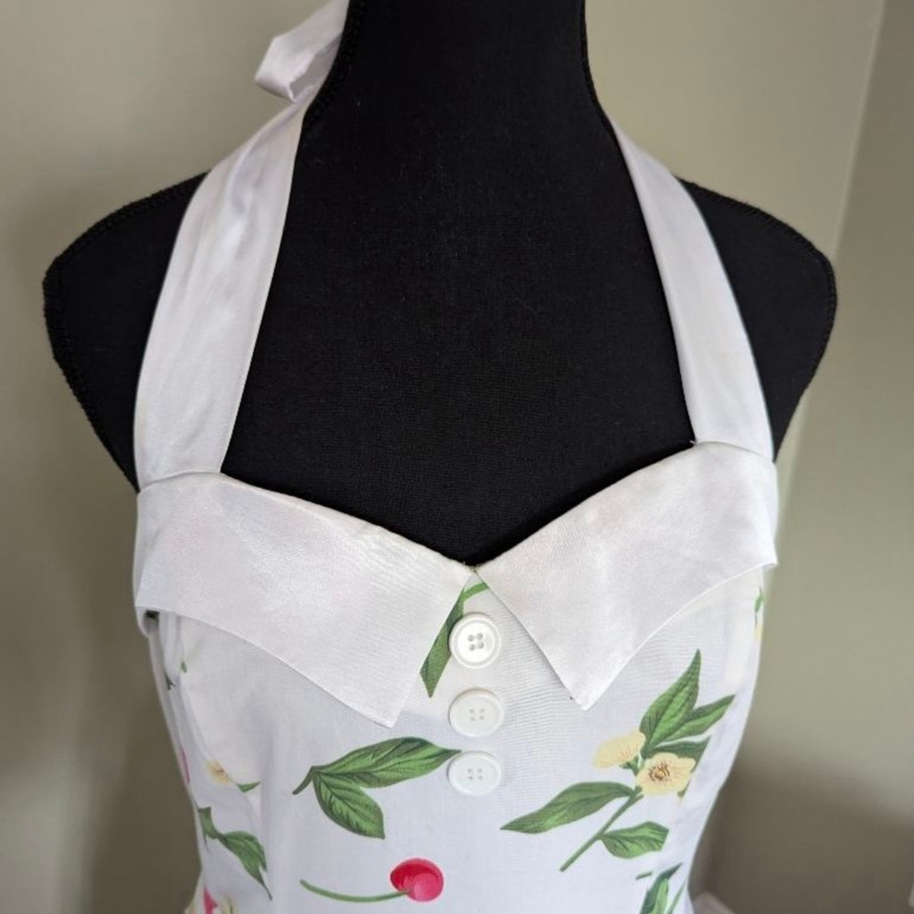 Dressystar 1950s Style Cherry Print Halter Dress - L - Garden Party Pinup - Picture 9 of 16